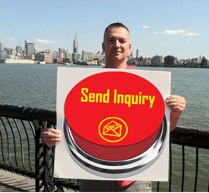 man hold send inquiry sign